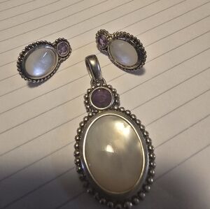 Elegant Silver and Purple Jewelry Set